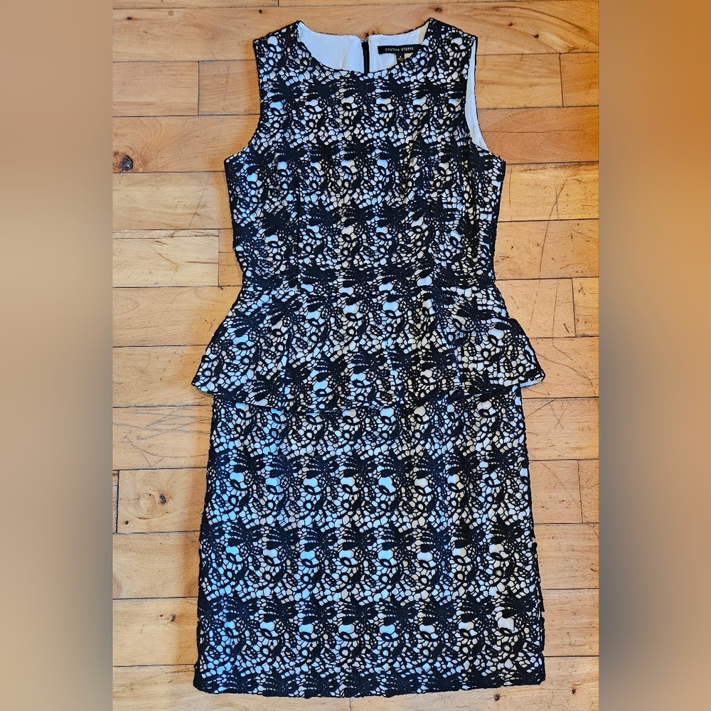 Cynthia Steffe Lace Peplum Shift Dress